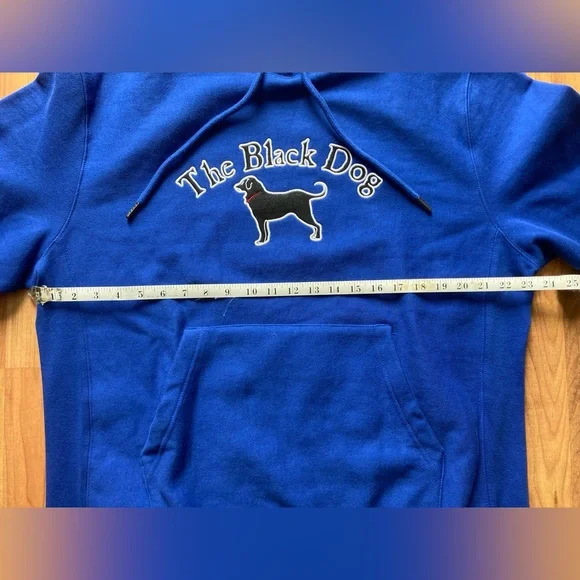 The Black Dog Mock Neck Royal Blue Pullover Heavy Sweatshirt Mens Medium Pockets - Picture 5 of 10